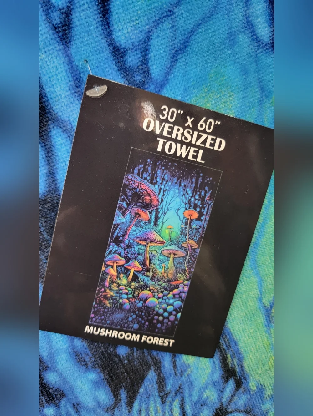Summer Deal🏷 Cotton Mystical Blue Mushroom Beach Towel Or Vibrant Home Decor
